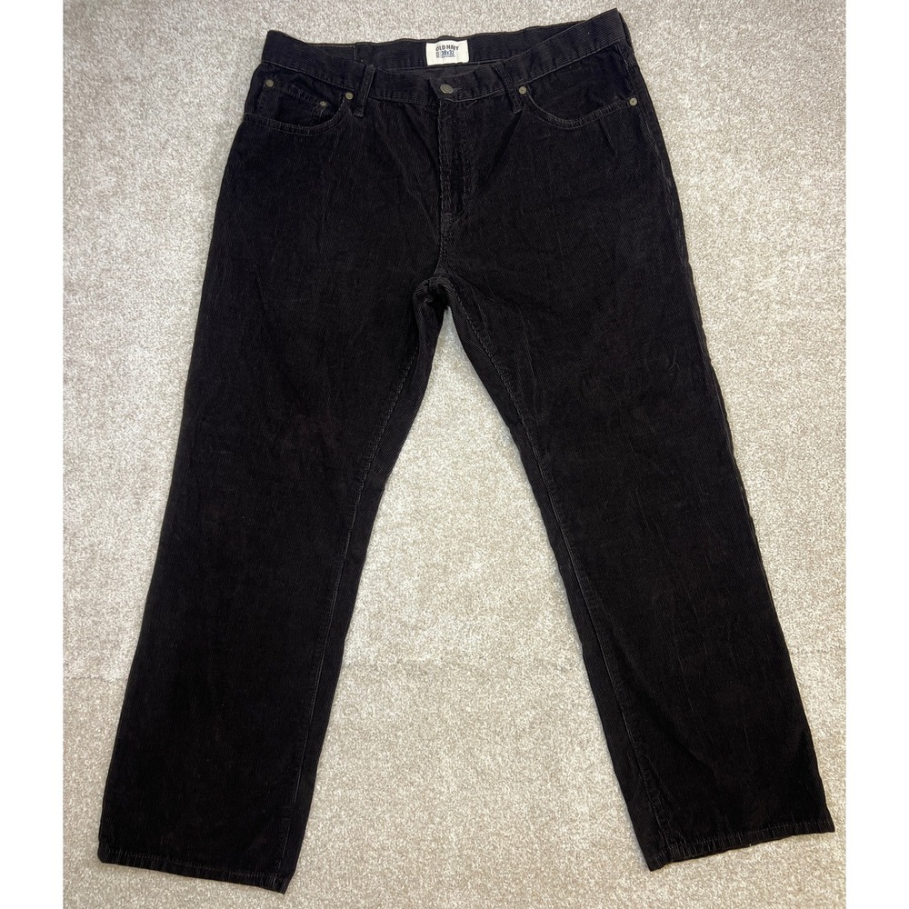 Old Navy Mens Corduroy Pants Brown Straight Leg Size 38x32 Casual Comfort